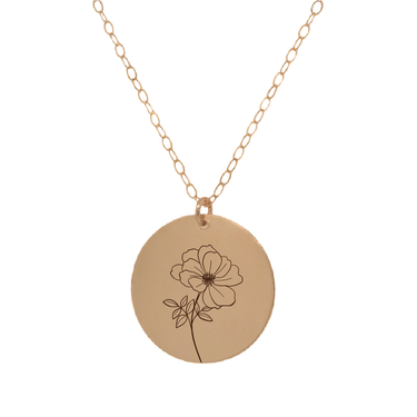 Gold Poppy Circle Necklace